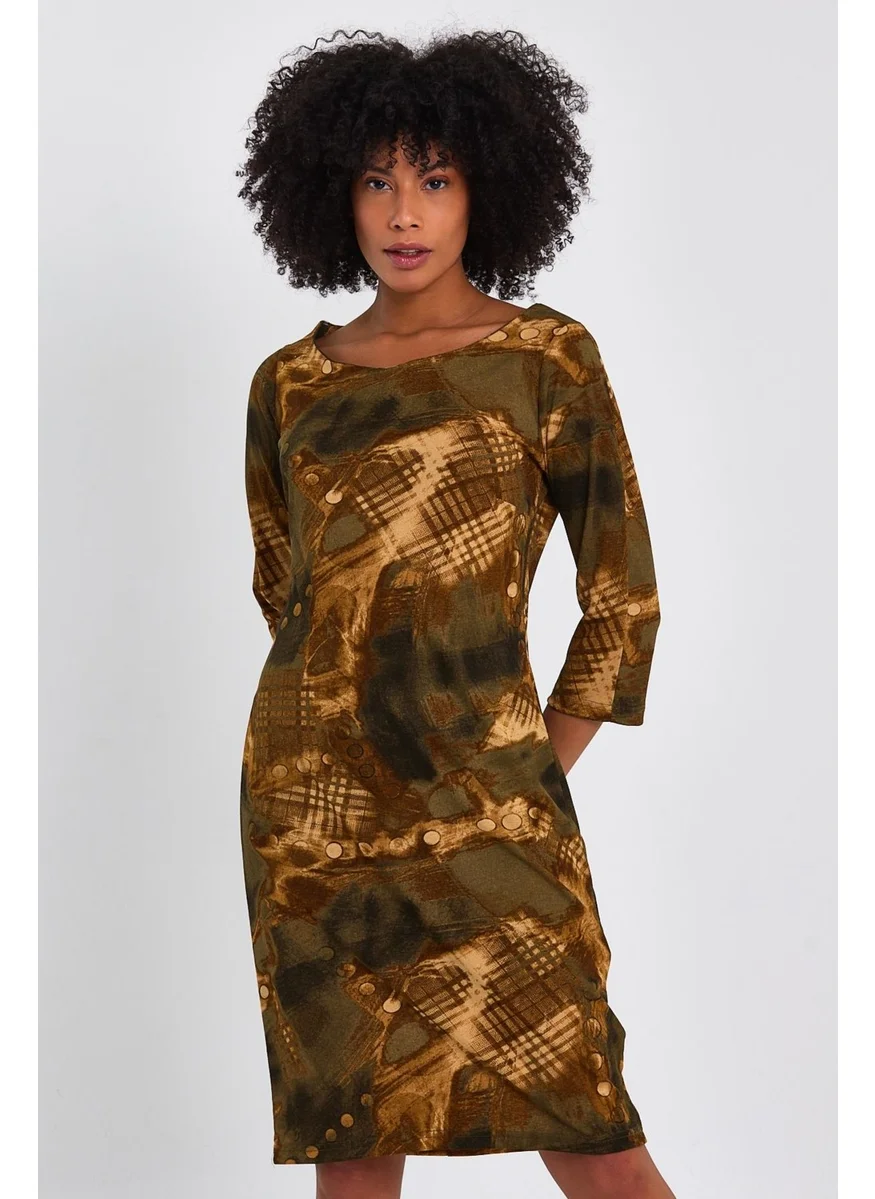 Alexander Gardi Patterned Midi Dress (B22-255A)