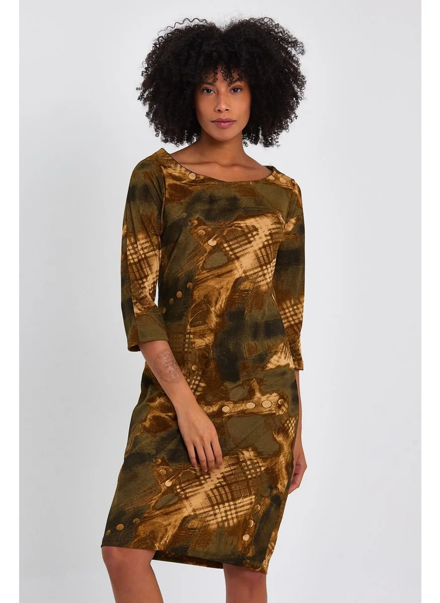 Alexander Gardi Patterned Midi Dress (B22-255A)