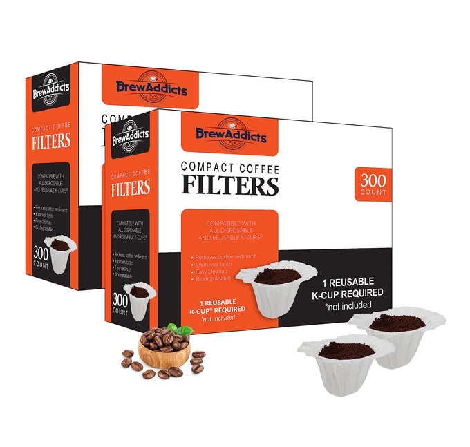 600 PAPER COFFEE SINGLEUSE FILTERS FOR KEURIG BREWERS AND COMPATIBLE WITH KCUP PODS 10 20 MODELS WHITE COMPACT DESIGN