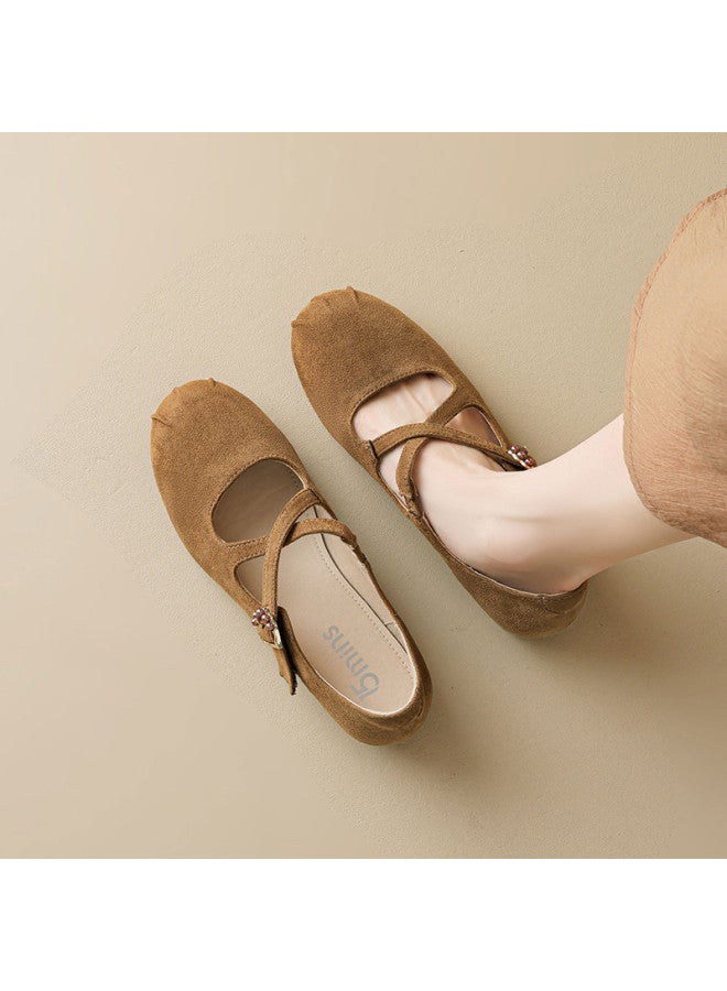 15MINS French Retro Mary Jane Shoes 2025 New Elegant Cross Strap Ballet Flats Soft Sole Comfortable Commuter Women's Shoes - Image 5