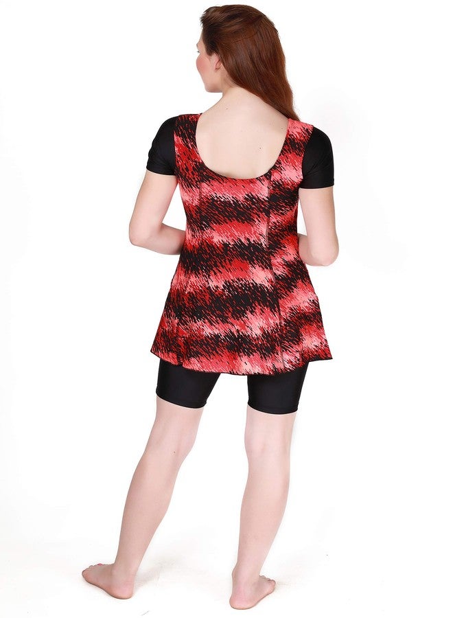 تي واي ار بدلة سباحة نسائية من TYR Durafast Elite in Perseus Frocksuit & Knee، مقاس صغير جدًا/30 (أحمر/أسود) - Image 4
