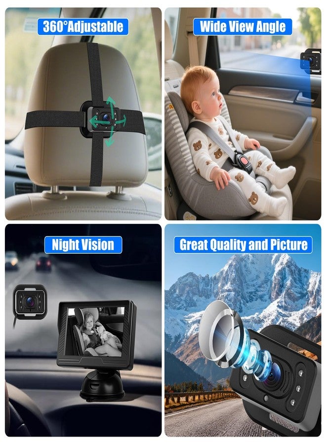SIXWIN Baby Car Camera Rear-Facing Infant Monitor with Night Vision Car Camera for Baby Wide-Angle Lens Easy Install 360°Adjustable Display - Image 5