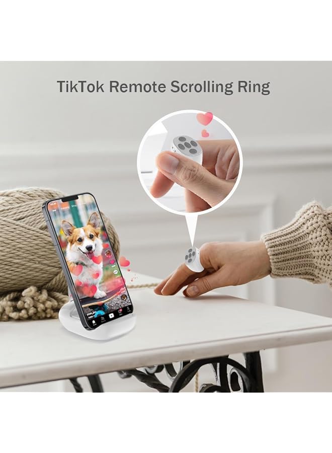 erorex Remote Control For Tiktok Kindle Paperwhite Iphone Ipad Ios Android Scrolling Ring Ereader Remote Clicker Black  - Image 2