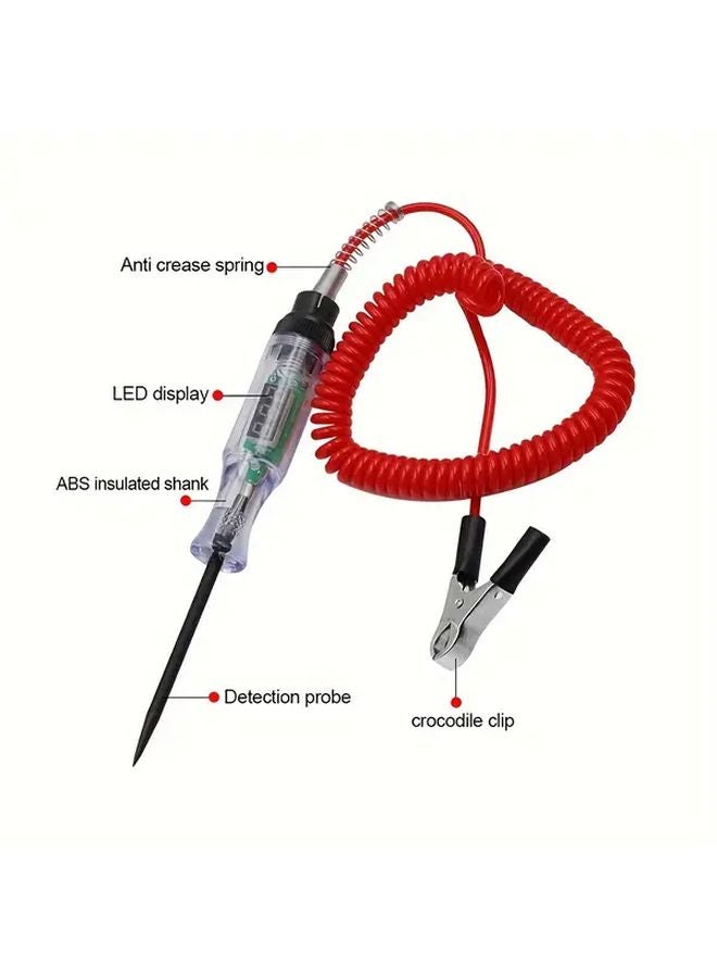 أداة اختبار دائرة السيارات بشاشة رقمية سوداء قلم اختبار الجهد الكهربائي 6-24 فولت تيار مستمر - Image 4