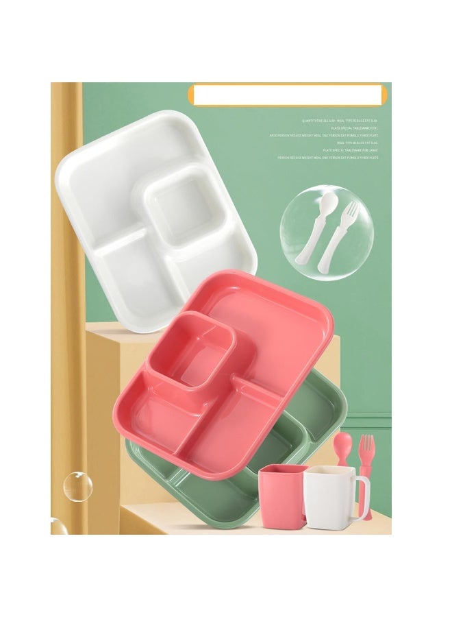 HZYH Two large, divider plates, not easily broken, with dividers, white plastic, reusable, suitable for camping, outdoor activities or everyday use. - Image 5