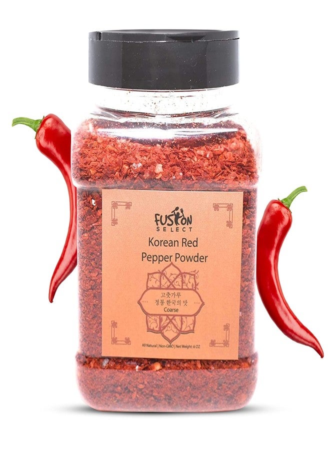 Fusion Select Korean Premium Non-GMO Gluten Free Red Chili Pepper Flakes Powder, Crushed Red Pepper Premium Gochugaru For Kimchi Seasoning, Chicken, Pork, Fish, Vegetables Hot Pepper Flakes (6 Oz Jar) - Image 1