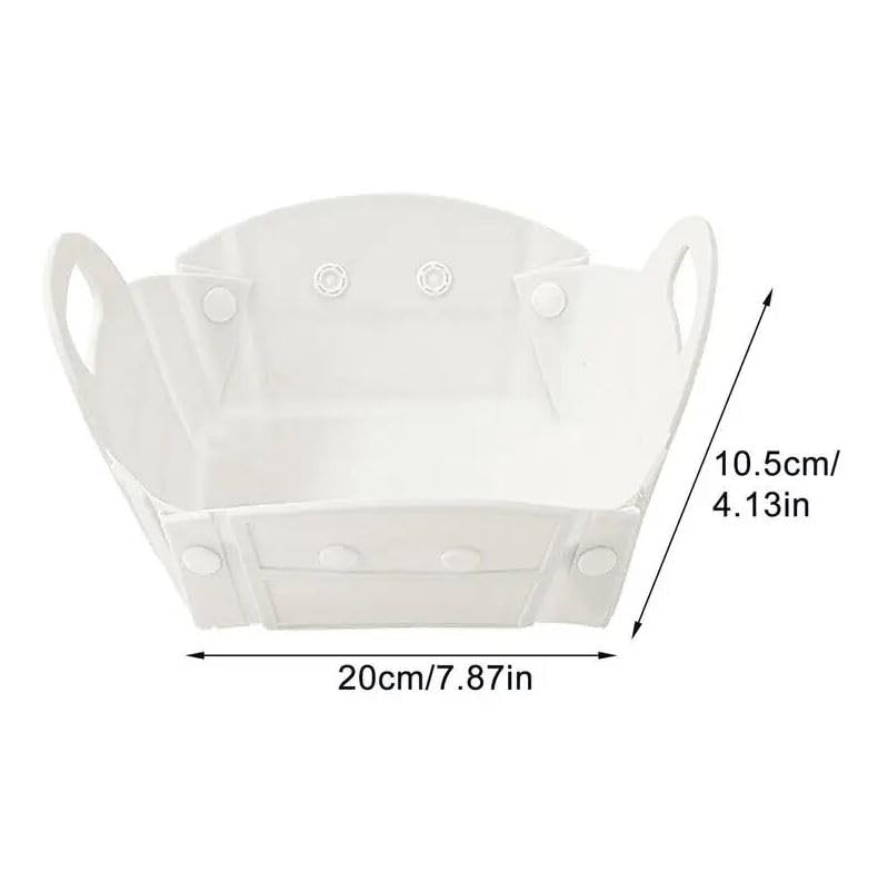 NYTRYD Collapsible Silicone Bowl, 2 in 1 Camping Collapsible Bowl and Plate Collapsible Clip Bowls Portable Placemats for Hiking Cup Tableware (White) - Image 2