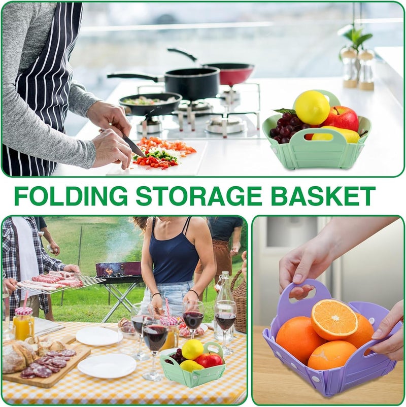 NYTRYD Collapsible Silicone Bowl, 2 in 1 Camping Collapsible Bowl and Plate Collapsible Clip Bowls Portable Placemats for Hiking Cup Tableware (White) - Image 3