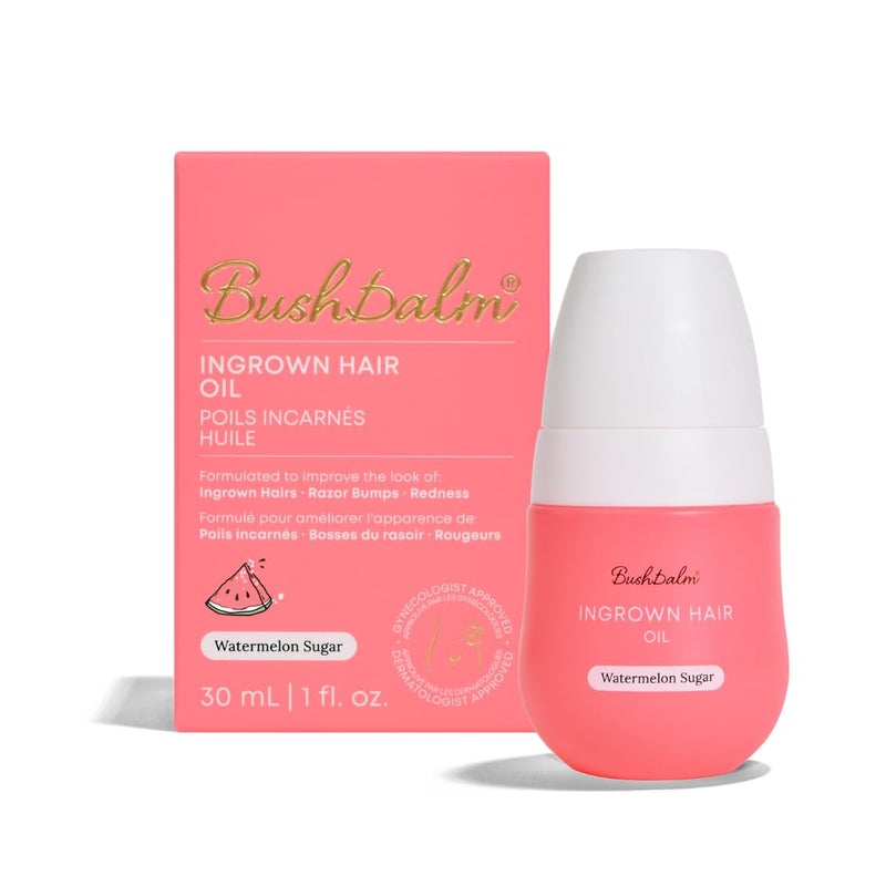 Bushbalm Ingrown Hair Oil - Helps Prevent and Repair Skin from Ingrown Hairs, Razor Burn & Underarm Bumps - Soothe Skin from Post Shave Itchiness, Irritation and Redness, 30 ml - Watermelon Sugar Oil - Image 1
