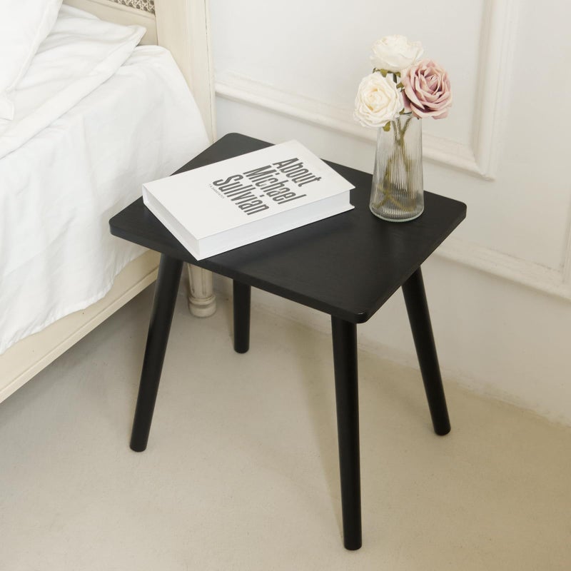 AWASEN Side Table, Small Black End Table for Living Room Bedroom Office Small Spaces, Modern Accent Side Table Nightstand with Solid Wood, Easy Assembly, (Black) - Image 5