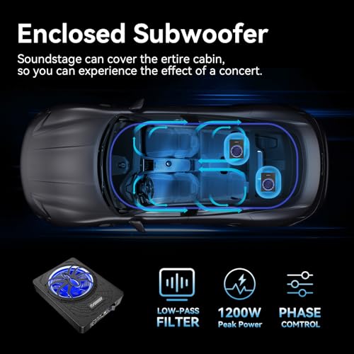 Feikeer 2025 10" 1200W UnderSeat Car Subwoofer, with Multicolor LED Lighting, Deep Bass Enhancement. Subwoofer and Amp Package for a Dynamic Driving Experience with Bass Melodies - Image 5