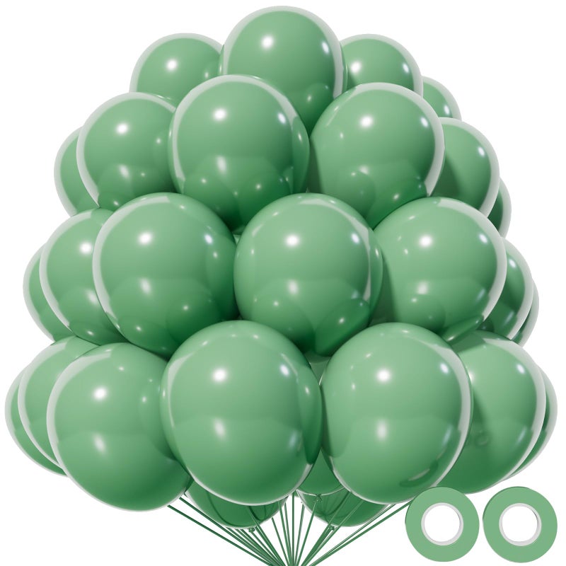 KAWKALSH Sage Green Balloon 12 Inch 110pcs Latex Party Balloons Helium Bright Color for Birthday Baby Shower Wedding Party Supplies Arch Garland Decoration - Image 3