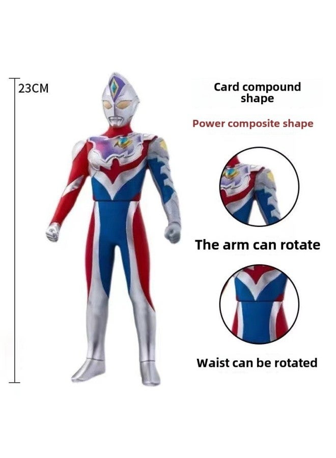 23CM Ultraman Toy Soft Rubber Doll Digacello Belia Galaxy Zeta Jade Toys-Color:23cm Shiny With Card