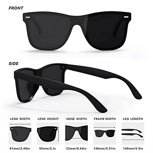 IFLASH Unisex Square Aviator Glass Lens Sunglasses Black Frame for Men Women, Pack Of 2 - Image 4