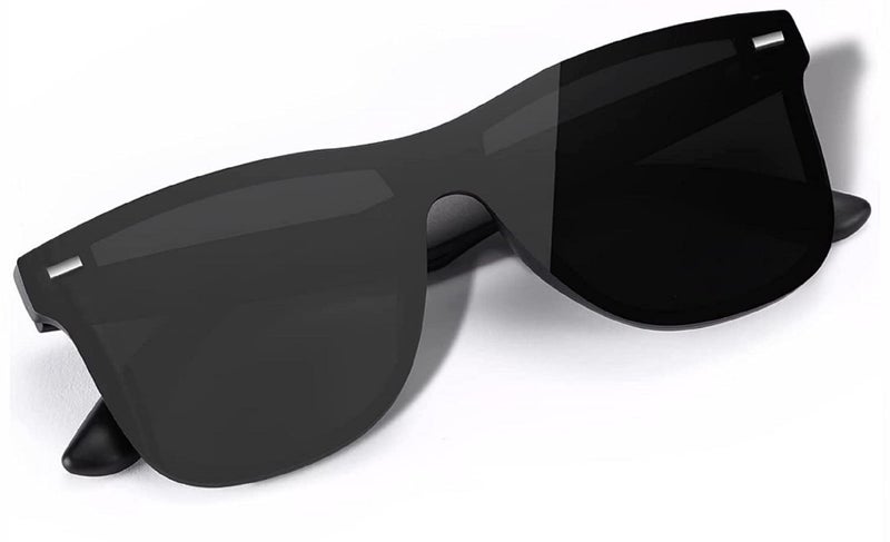IFLASH Unisex Square Aviator Glass Lens Sunglasses Black Frame for Men Women, Pack Of 2 - Image 2