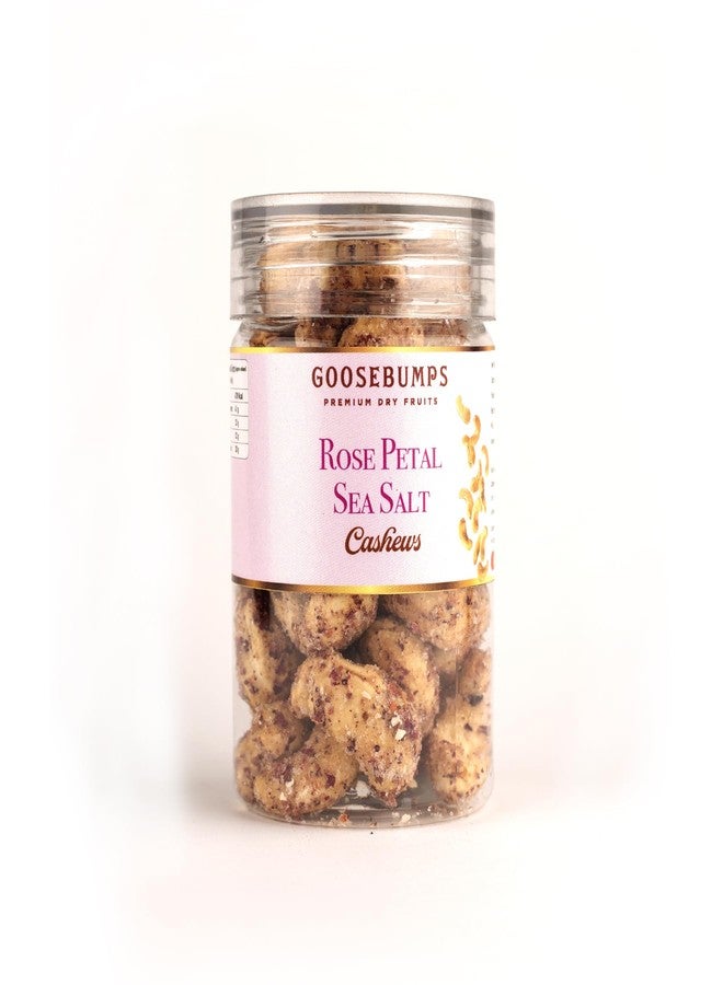 Goosebumps Rose Petal Sea Salt Flavoured Cashew | Premium Dry Fruits | High Fiber & Rich In Protein | Nutritious & Delicious Nuts | Oven Roasted Crunchy Kaju (90 GMS) - Image 1