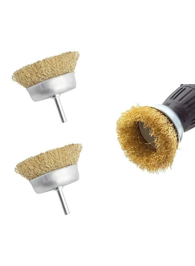 3Pcs Bowl Shaped Steel Wire Wheel Rust Removal Brush 6mm Handle For Electric Drill - Image 4