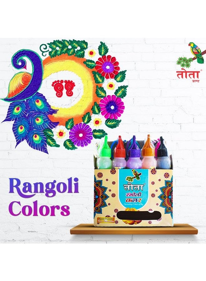 TOTA زجاجات مسحوق ألوان الرانغولي TOTA - مسحوق الرانغولي للكولام للأرضيات، الفن، ديكور المنزل، مجموعة طقوس من 10 ألوان رانغولي في زجاجات بلاستيكية قابلة للضغط - 800 جرام، متعددة الألوان - Image 3
