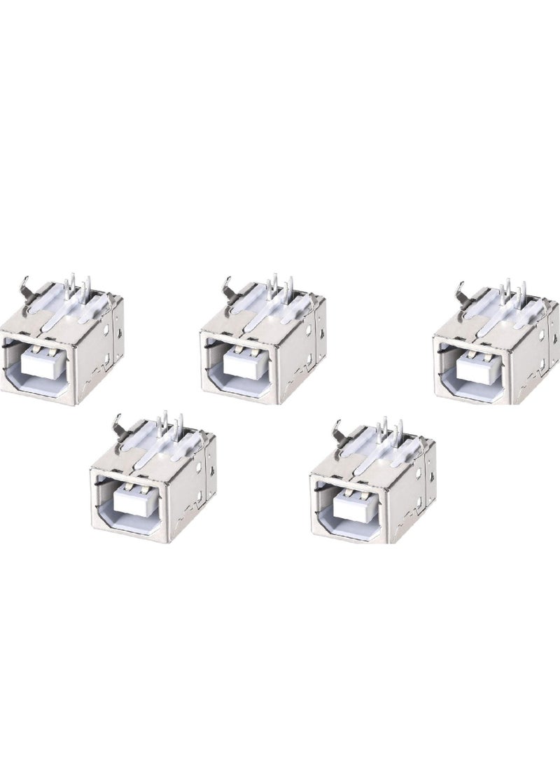 USB Type B Female Socket HP CANON Printers Data Interface Connector Repair Jack Port Right Angle 4Pin PCB DIP USB B Soldering Adapter (5 PCS)