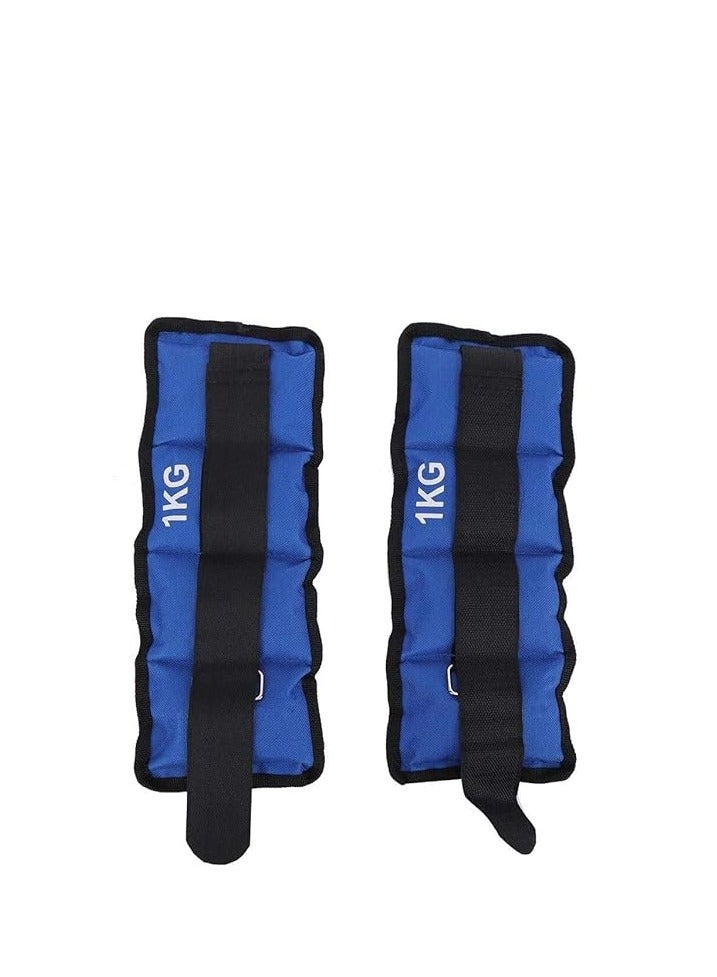 Vitacelli Adjustable Ankle Weight, 2Pcs 1Kg Leg Wrist Sand Bag Weights Strap Strength Training Equipment For Gym Fitness(1Kg)  - Image 1