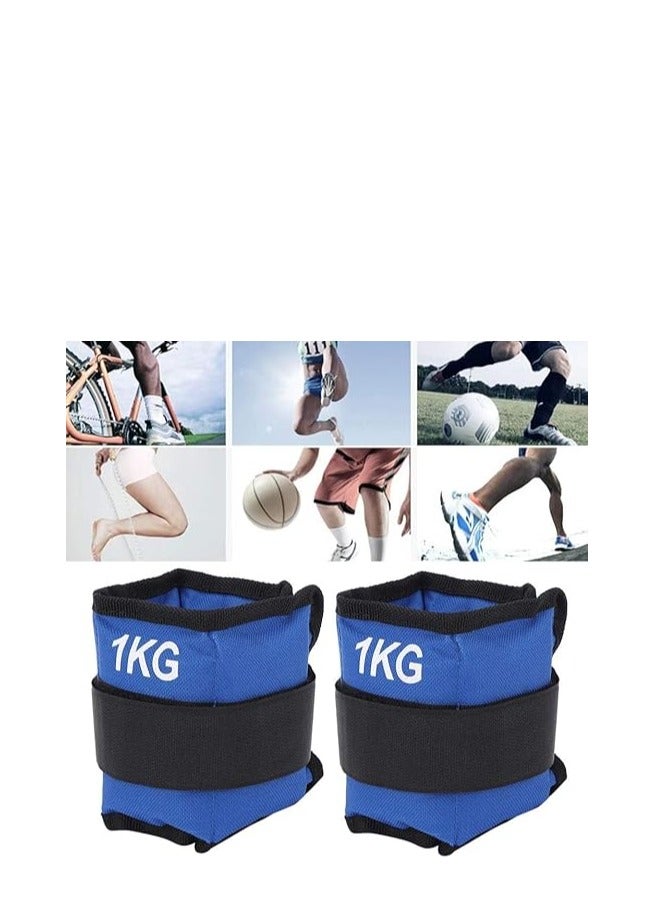 Vitacelli Adjustable Ankle Weight, 2Pcs 1Kg Leg Wrist Sand Bag Weights Strap Strength Training Equipment For Gym Fitness(1Kg)  - Image 2