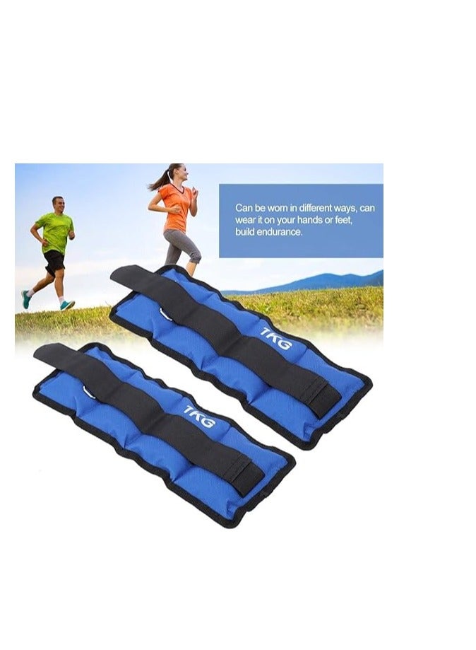 Vitacelli Adjustable Ankle Weight, 2Pcs 1Kg Leg Wrist Sand Bag Weights Strap Strength Training Equipment For Gym Fitness(1Kg)  - Image 4
