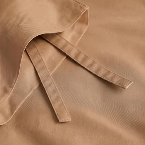 Peru Pima 415 Thread Count Percal King/Cal King Duvet Cover Set - 100% Peruvian Pima Cotton, 3 Piece (1 Cover, 2 Pillowcases) - Cooling, Crisp, Deep Pocket, Hotel Quality Bedding - Latte - Image 3