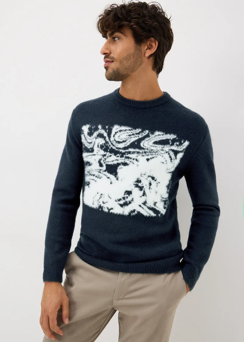 Matalan Navy Abstract Design Jumper