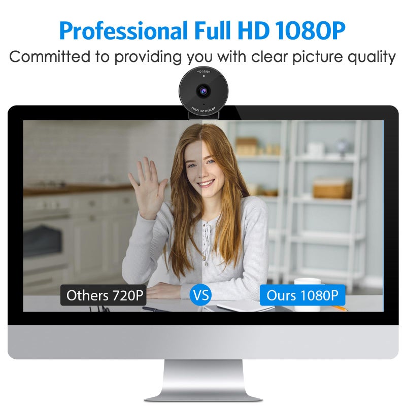 eMeet كاميرا ويب EMEET C950 بدقة 1080P - كاميرا USB مع ميكروفون وغطاء خصوصية مادي، تصحيح إضاءة تلقائي، تركيز ثابت، توصيل USB وتشغيل، كاميرا ويب فائقة بزاوية رؤية 70° للاجتماعات/الدروس عبر الإنترنت/زووم/يوتيوب - Image 3