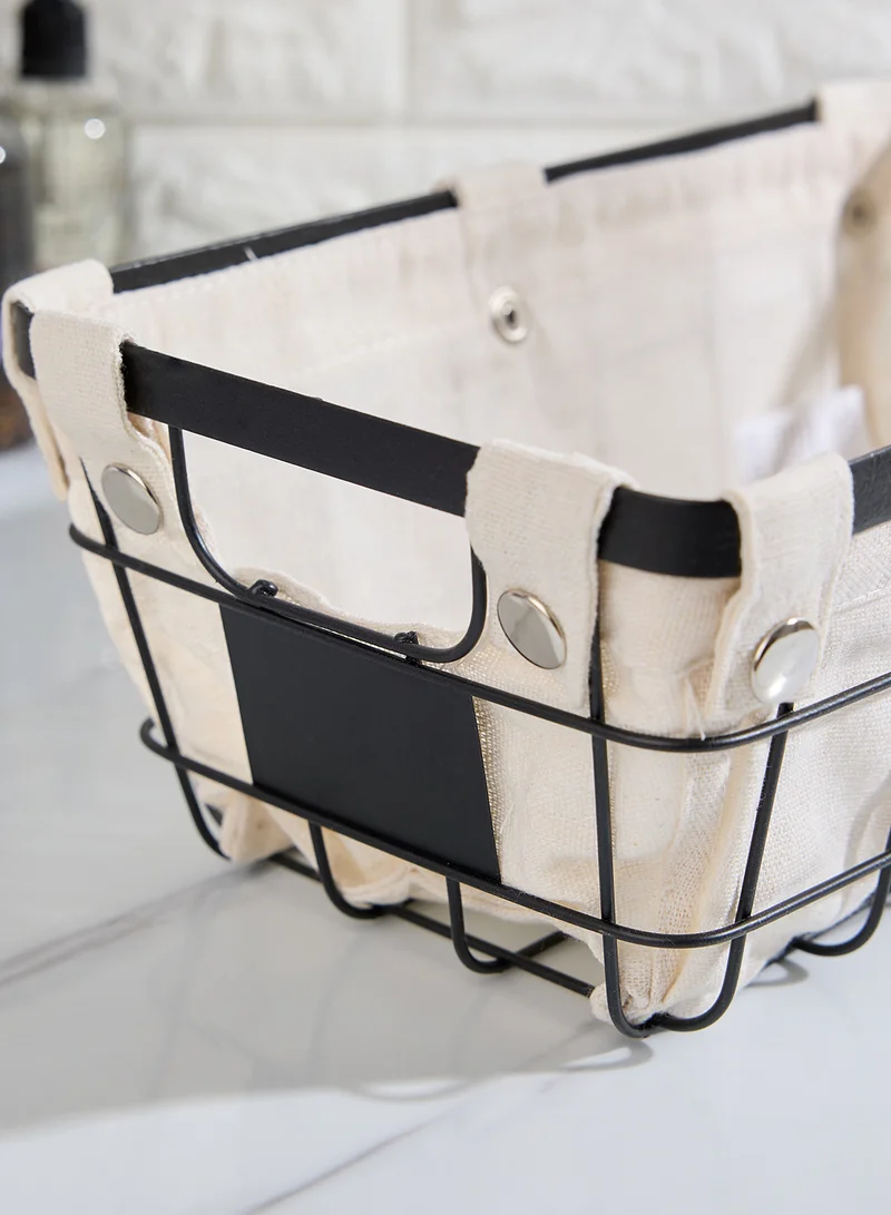 Premier RECT MATT BLACK WIRE STORAGE BASKET W/LINER 28 X 1