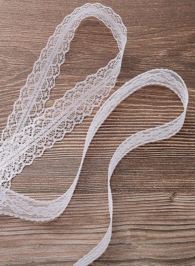 HERZWILD Lace Ribbon 50 m White Lace Trim Vintage Decorative Lace Crochet Lace Decorative Ribbon Lace Fabric for Sewing Crafts Wedding Decoration (White/A) - Image 4