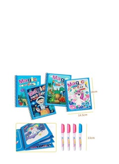 Generic Reusable Quick Dry Magic Water Coloring Book-4 Pieces  - Image 3