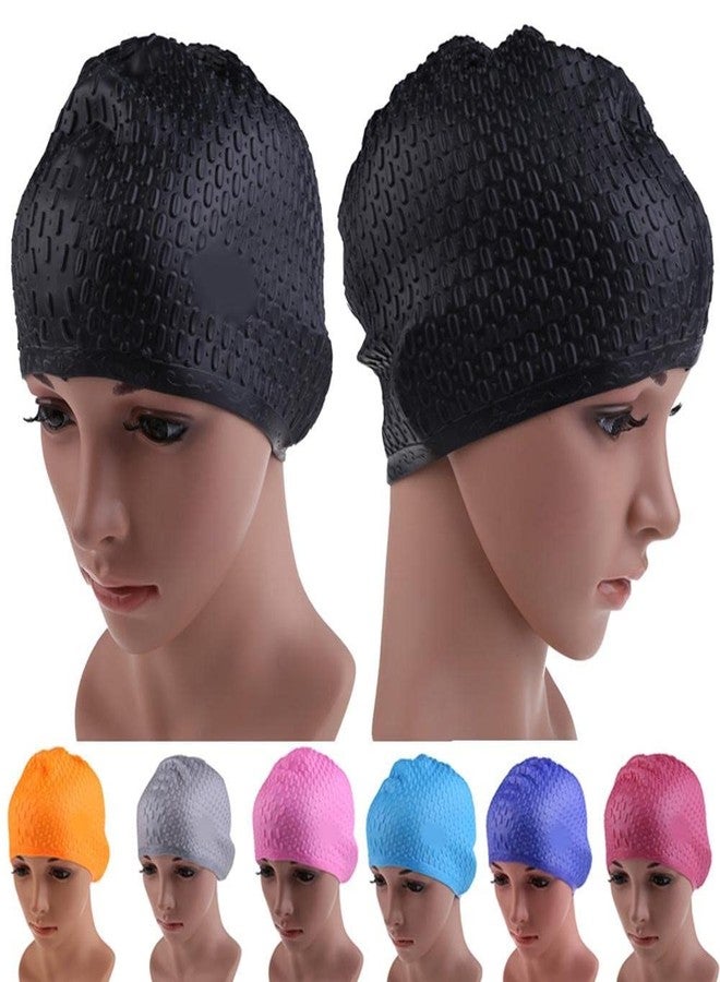 Kriva Stylish Adult Swimming Cap Waterproof Silicone Waterdrop Cover (Black) - Image 5