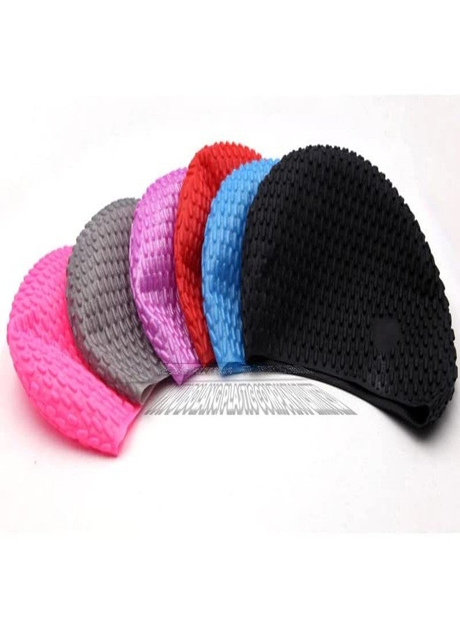 Kriva Stylish Adult Swimming Cap Waterproof Silicone Waterdrop Cover (Black) - Image 3