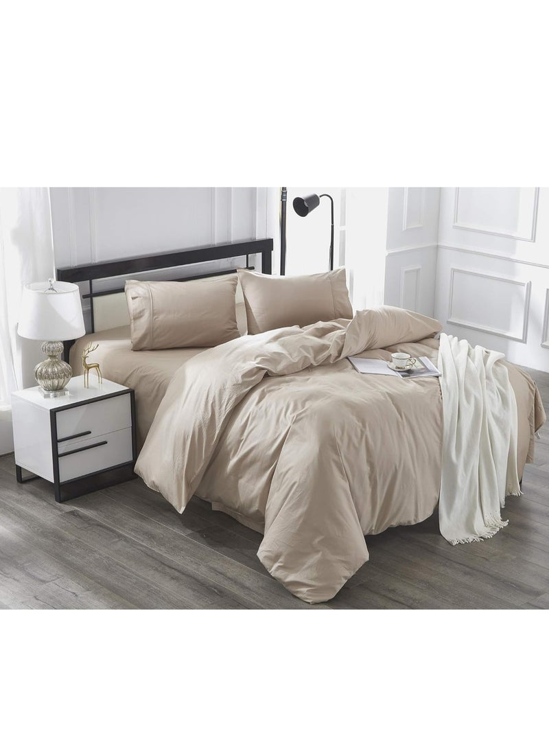 ECVV طقم غطاء لحاف قطني بسحاب إغلاق بما في ذلك أكياس الوسائد لسرير مزدوج في غرفة النوم أو غرفة الأطفال أو غرفة الضيوف - Image 1