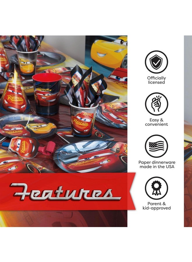 Unique زينة عيد ميلاد سيارات ديزني | تخدم 16 ضيفًا | زينة عيد ميلاد لايتنينغ مككوين مفرش طاولة، لافتة، أطباق، مناديل، زر - Image 5