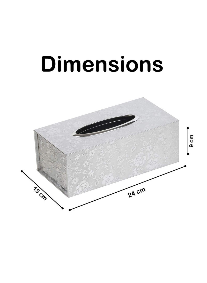 Prostuff.in Prostuffin Attractive Tissue Box Tissue Paper Holder Paper Napkin Storage for Home Car Silver  - Image 3