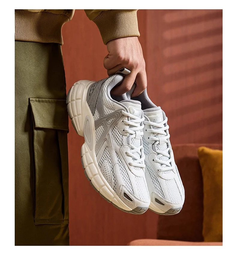 ANTA Retro Thick-Sole Sneakers - Breaking Dawn - Grey