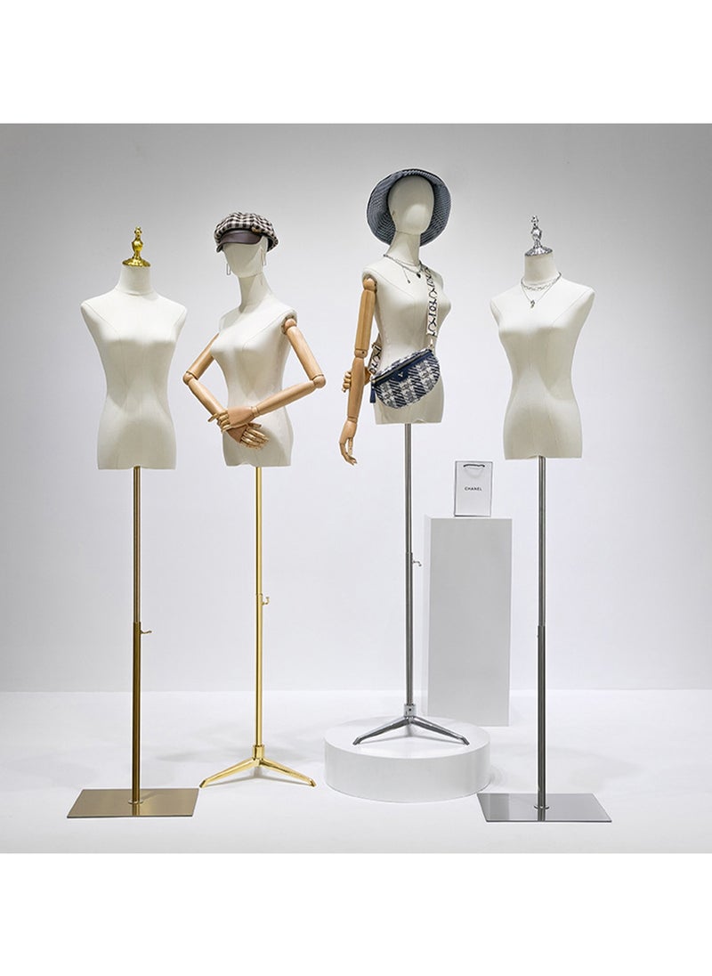 Arabest - Female Mannequin Dress Form, Adjustable Height Model Body Display Torso with Metal Square Base Stand, Multipurpose Body Manikin for Dress Jewelry Sewing Clothing - Image 1