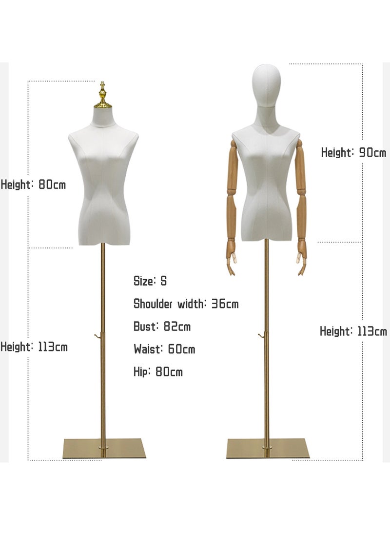 Arabest - Female Mannequin Dress Form, Adjustable Height Model Body Display Torso with Metal Square Base Stand, Multipurpose Body Manikin for Dress Jewelry Sewing Clothing - Image 1