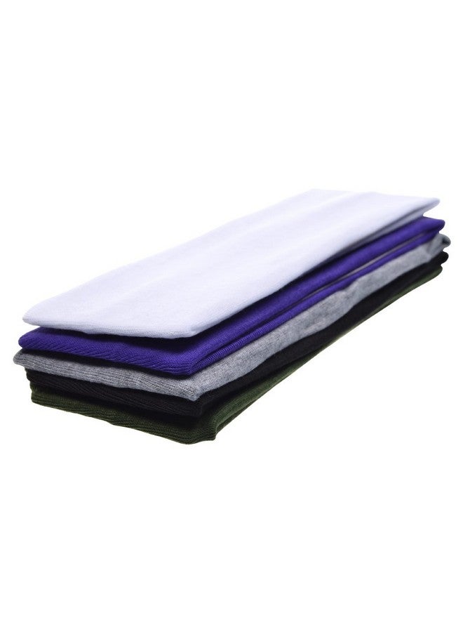 COSMOS Stretchy Cotton Yoga Sport Headband, Assorted Dark Colors, 5 Pack - Image 3