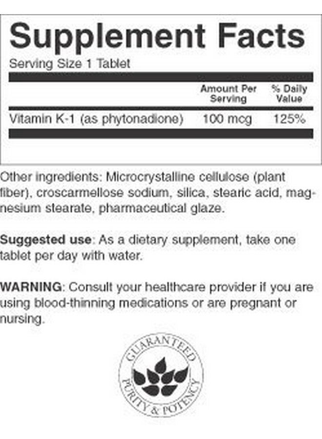 Swanson Vitamin K-1 100 mcg 100 Tabs - Image 3