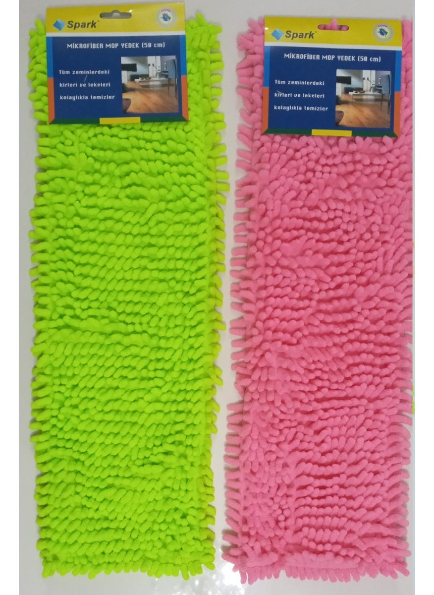 Spark 2 Pieces Pasta Mop Tip Microfiber Mop Replacement 50 cm  - Image 3
