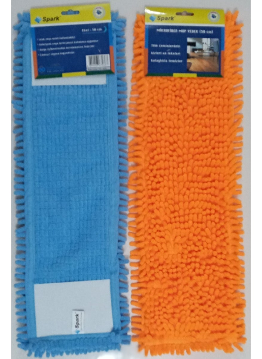 Spark 2 Pieces Pasta Mop Tip Microfiber Mop Replacement 50 cm  - Image 2