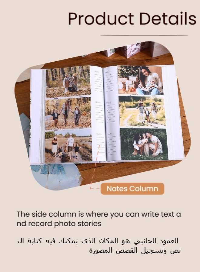 ألبوم صور 6 بوصات 300 صورة مع مساحة للكتابة ، كتاب ألبوم صور لحفل زفاف أطفال السفر صور طفل عائلي - Image 2