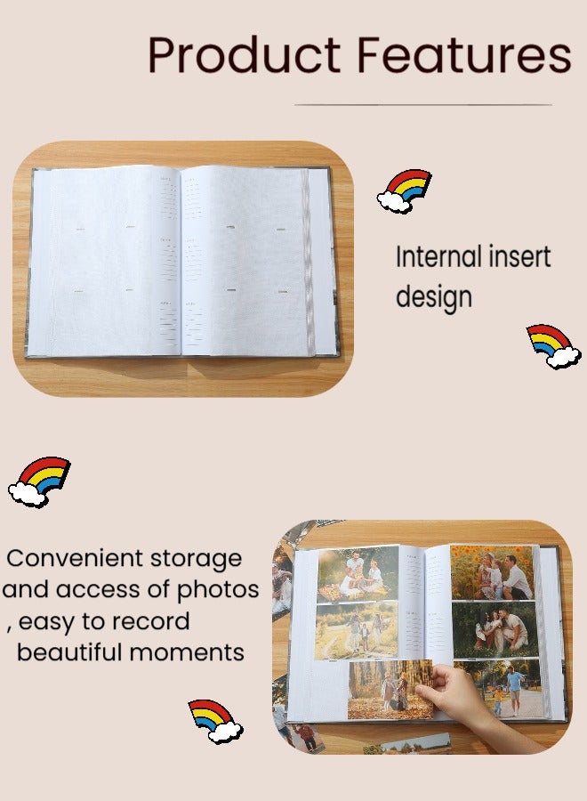 ألبوم صور 6 بوصات 300 صورة مع مساحة للكتابة ، كتاب ألبوم صور لحفل زفاف أطفال السفر صور طفل عائلي - Image 3