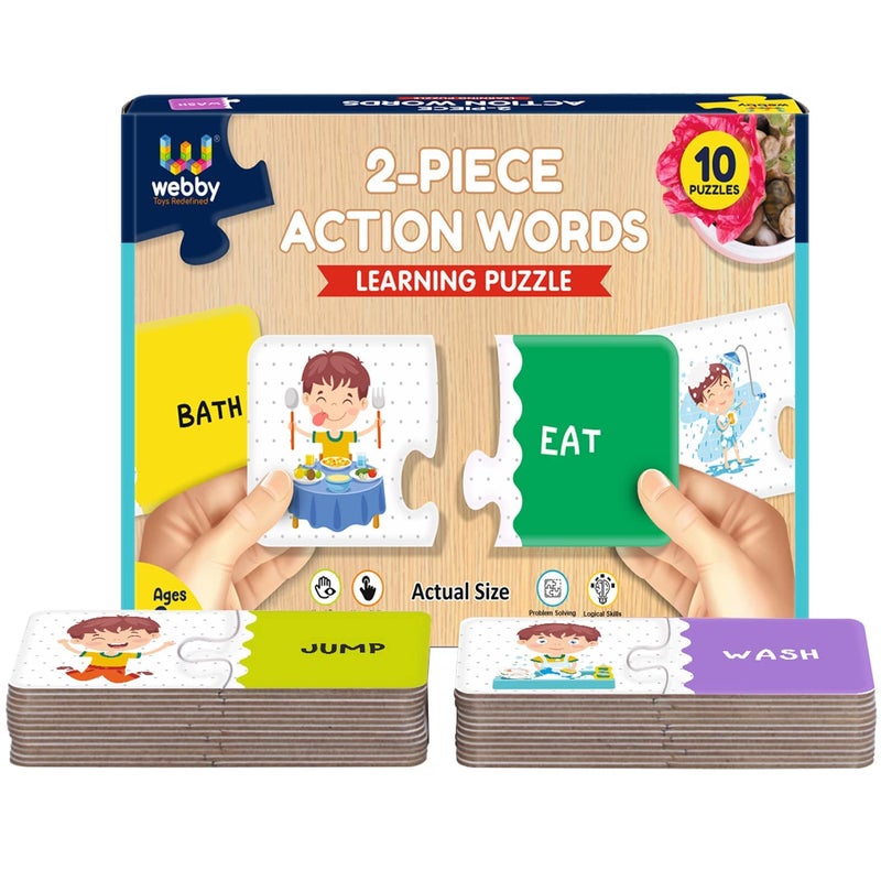 Webby Action Word 2 Pieces Learning Pack Jigsaw Puzzle, Montessori Early Educational Pre School Puzzle Toys for 3+ Years Kid - Image 5