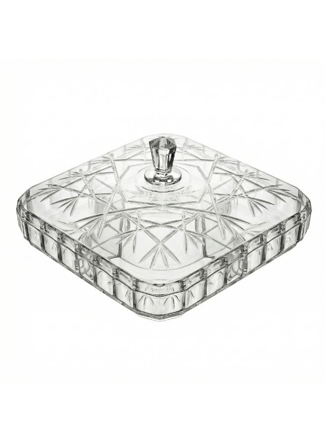 Square Acrylic Candy Box with Lid for Chocolate, Snacks, Nuts, Dates and Ramadan Treats – Elegant Clear Serving and Storage Container - Image 2