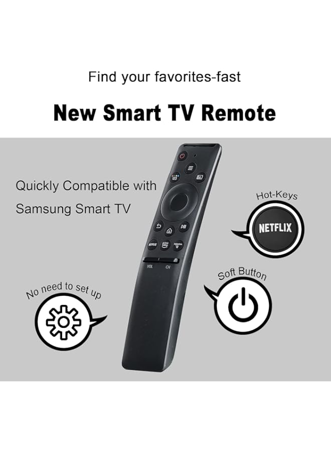 HuHa AWH New Universal Remote Replacement for Samsung Smart TV remotes LCD LED UHD QLED TVs, with 3 Hotkeys Buttons  - Image 3