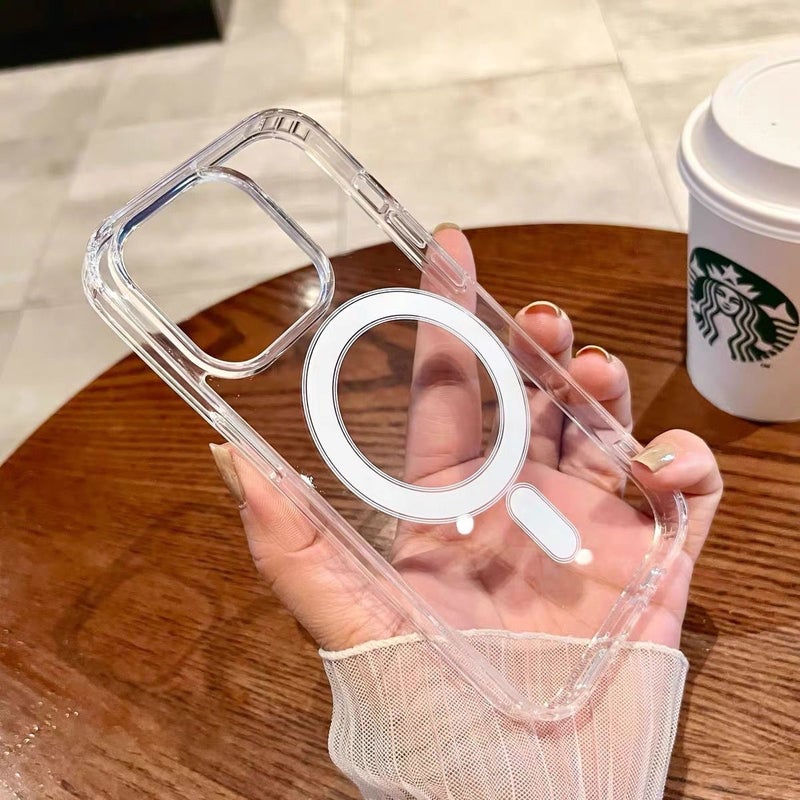Magnetic Wireless Charging Phone Case for iPhone 17 Pro Max, Clear TPU - Image 1